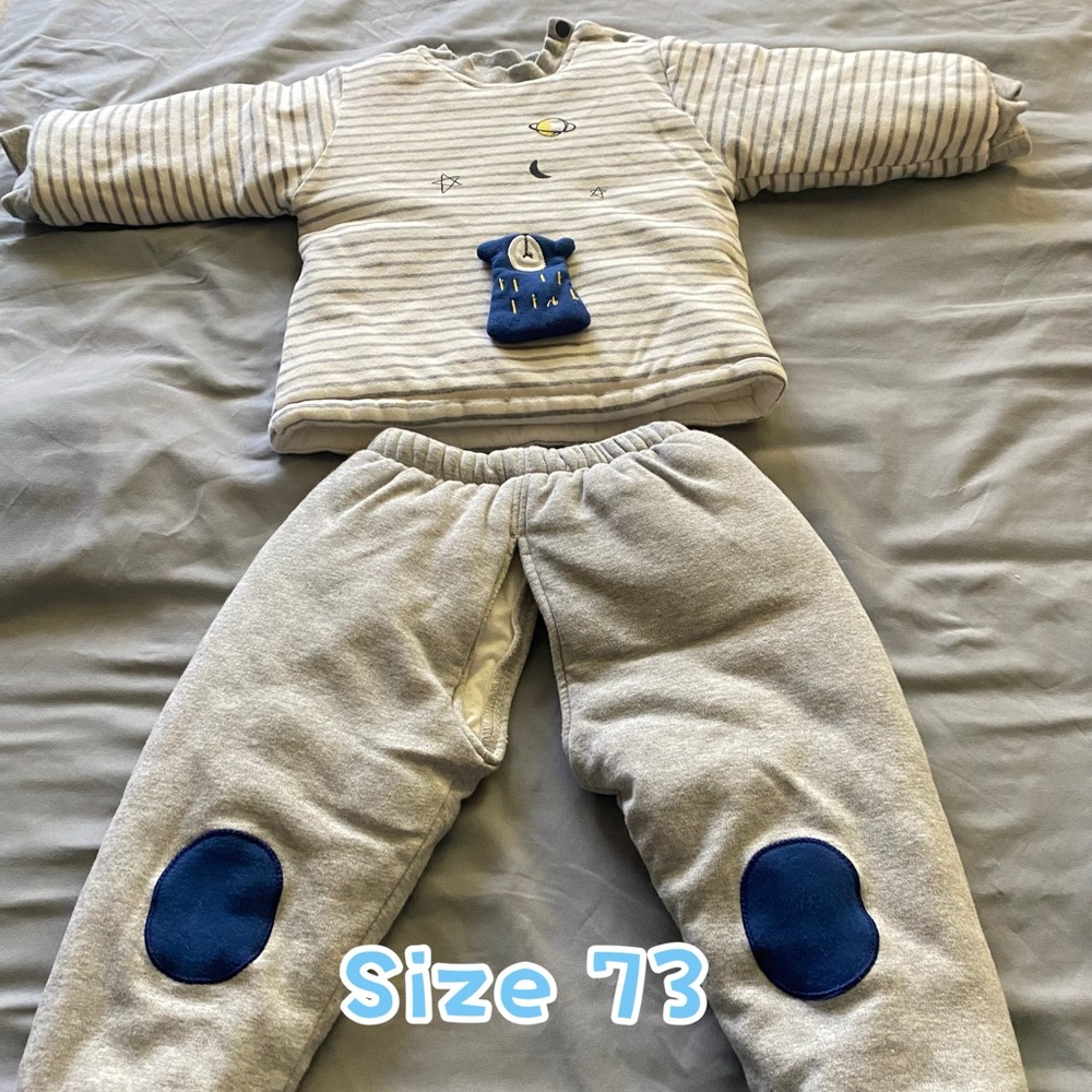 New Baby 6m 7 m 9m cotton jacket and pants bundle